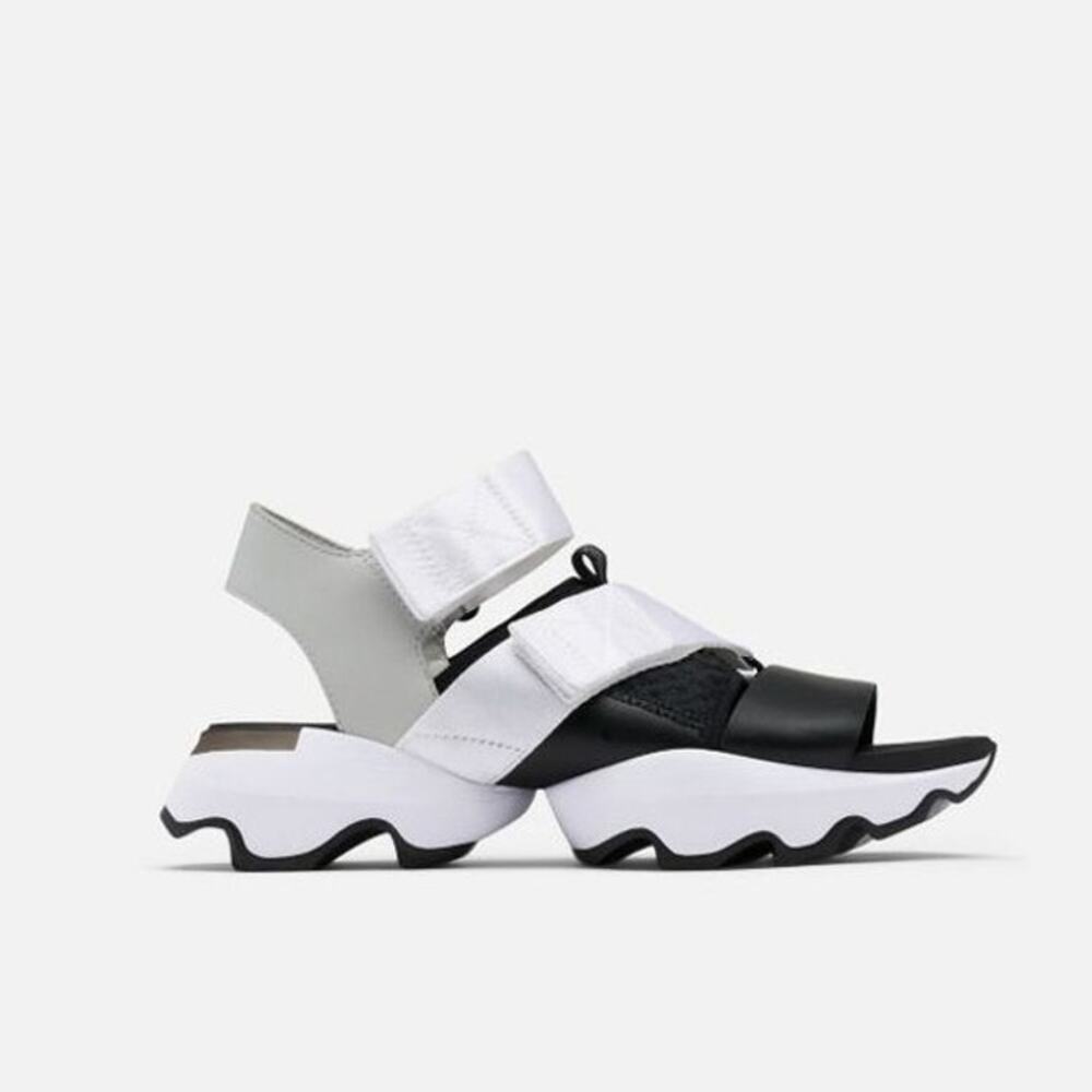 Sorel Kinetic Impact Black and White Chunky Sandals